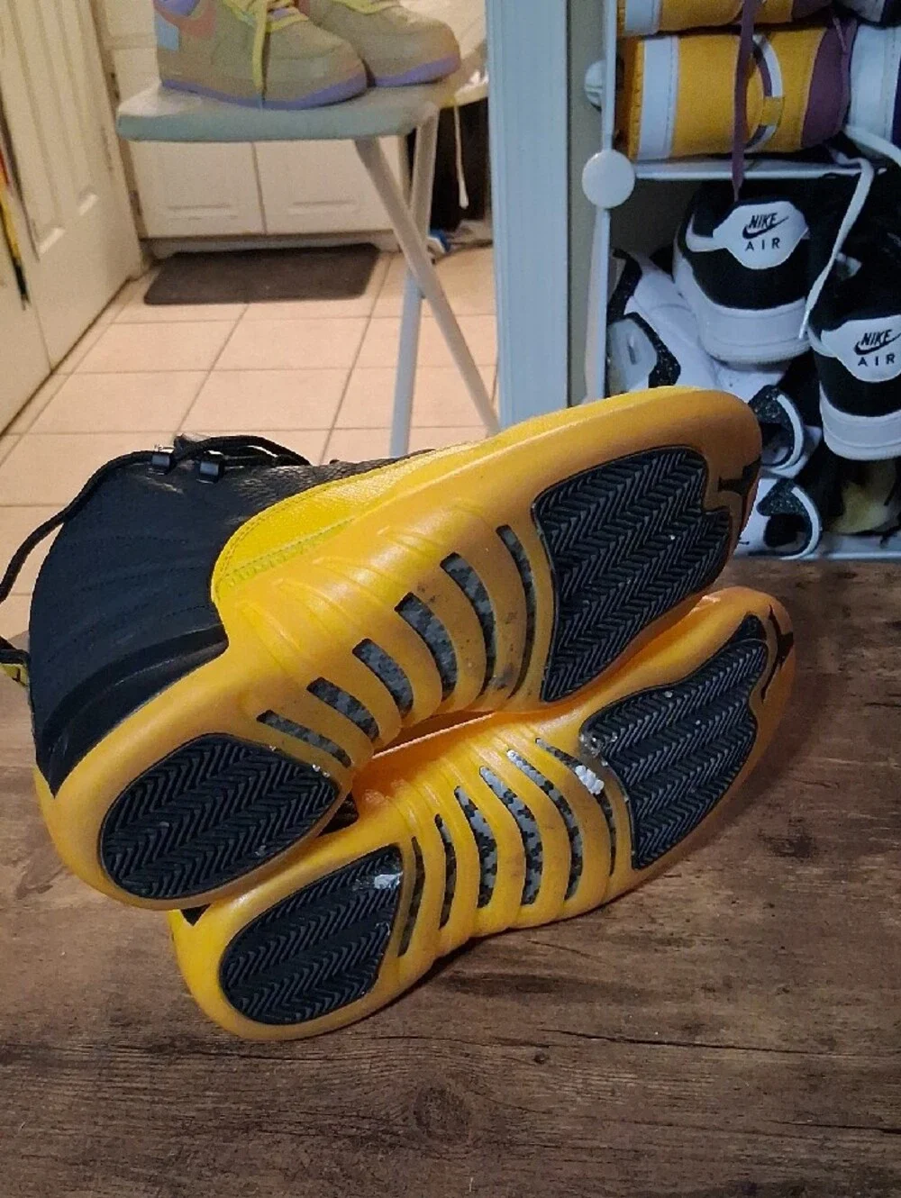 Jordan Men’s Mid-Top Sneakers - Black & Yellow
